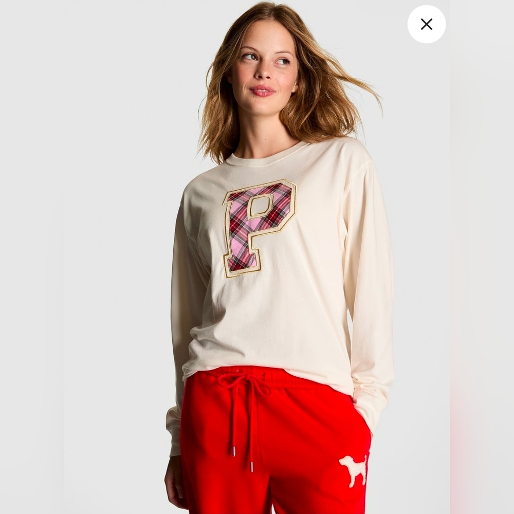 NIP XXL Vs Pink Campus Cotton Long-sleeve Tee